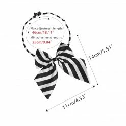 Allegra K Women's Pre-Tied Bowknot Bow Tie Striped Uniform Adjustable Bowtie Cosplay Costume Accessories