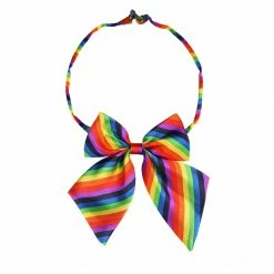 Allegra K Women's Pre-Tied Bowknot Bow Tie Striped Uniform Adjustable Bowtie Cosplay Costume Accessories