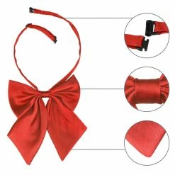Allegra K Accessories Adjustable Solid Color Pre-tied Bowknot Uniform Bow Tie For Women Men Costume Accessory
