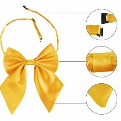 Allegra K Accessories Adjustable Solid Color Uniform Pre-tied Bowknot Halter Neck Bow Tie For Women