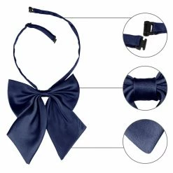 Allegra K Accessories Adjustable Solid Color Pre-tied Bowknot Uniform Bow Tie For Women Men Costume Accessory