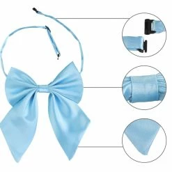 Allegra K Accessories Adjustable Solid Color Uniform Pre-tied Bowknot Halter Neck Bow Tie For Women