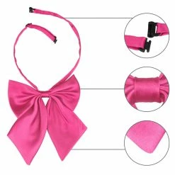 Allegra K Accessories Adjustable Solid Color Uniform Pre-tied Bowknot Halter Neck Bow Tie For Women
