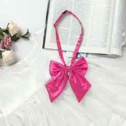Allegra K Accessories Adjustable Solid Color Uniform Pre-tied Bowknot Halter Neck Bow Tie For Women
