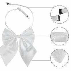 Allegra K Accessories Adjustable Solid Color Uniform Pre-tied Bowknot Halter Neck Bow Tie For Women