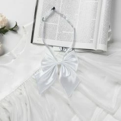 Allegra K Accessories Adjustable Solid Color Uniform Pre-tied Bowknot Halter Neck Bow Tie For Women