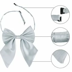 Allegra K Accessories Adjustable Solid Color Uniform Pre-tied Bowknot Halter Neck Bow Tie For Women