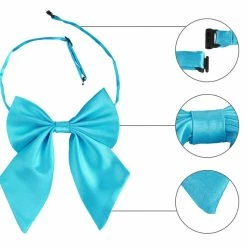Allegra K Accessories Adjustable Solid Color Uniform Pre-tied Bowknot Halter Neck Bow Tie For Women