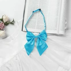 Allegra K Accessories Adjustable Solid Color Uniform Pre-tied Bowknot Halter Neck Bow Tie For Women