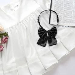 Allegra K Accessories Pre-Tied Bowknot Bow Tie For Women Adjustable Strap Bowtie Solid Color