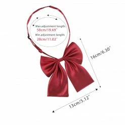 Allegra K Accessories Pre-Tied Bowknot Bow Tie For Women Adjustable Strap Bowtie Solid Color