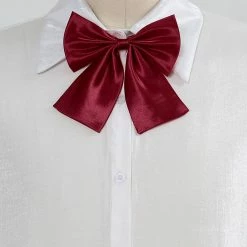 Allegra K Accessories Pre-Tied Bowknot Bow Tie For Women Adjustable Strap Bowtie Solid Color
