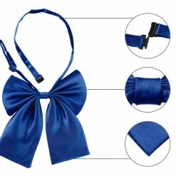 Allegra K Accessories Pre-Tied Bowknot Bow Tie For Women Adjustable Strap Bowtie Solid Color