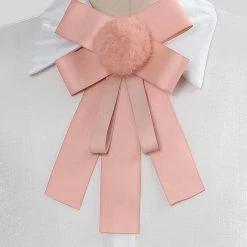 Allegra K Womens Pre-tied Bow Tie Brooch Pin Bowknot Neckties Solid Color Elegant