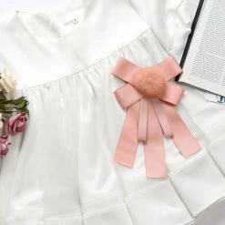 Allegra K Womens Pre-tied Bow Tie Brooch Pin Bowknot Neckties Solid Color Elegant