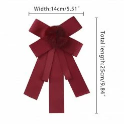 Allegra K Womens Pre-tied Bow Tie Brooch Pin Bowknot Neckties Solid Color Elegant