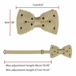 Allegra K Men's Pre-tied Polka Dots Bowties Adjustable Strap Knitted Bow Tie Accessories