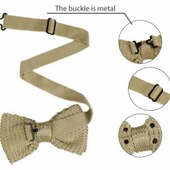 Allegra K Men's Pre-tied Polka Dots Bowties Adjustable Strap Knitted Bow Tie Accessories