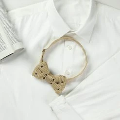 Allegra K Men's Pre-tied Polka Dots Bowties Adjustable Strap Knitted Bow Tie Accessories