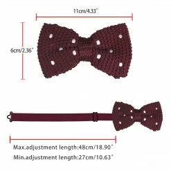 Allegra K Men's Pre-tied Polka Dots Bowties Adjustable Strap Knitted Bow Tie Accessories