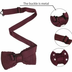 Allegra K Men's Pre-tied Polka Dots Bowties Adjustable Strap Knitted Bow Tie Accessories