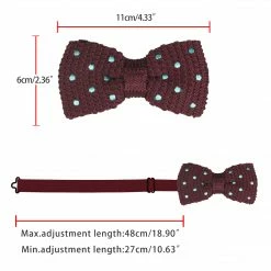 Allegra K Men's Pre-tied Polka Dots Bowties Adjustable Strap Knitted Bow Tie Accessories