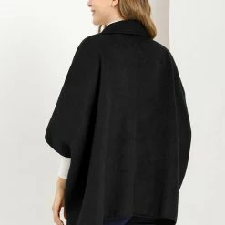 Allegra K Women's Winter Wrap Coat Notch Lapel Loose Belted Cape 41 Allegra K Women's Winter Wrap Coat Notch Lapel Loose Belted Cape