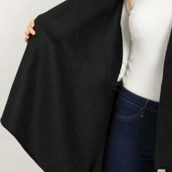 Allegra K Women's Winter Wrap Coat Notch Lapel Loose Belted Cape 42 Allegra K Women's Winter Wrap Coat Notch Lapel Loose Belted Cape