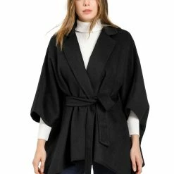 Allegra K Women's Winter Wrap Coat Notch Lapel Loose Belted Cape 37 Allegra K Women's Winter Wrap Coat Notch Lapel Loose Belted Cape