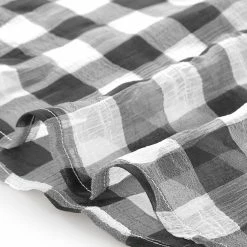 Allegra K Women's Checkered Plaid V-Neck Button Flutter Sleeve Mini Dress