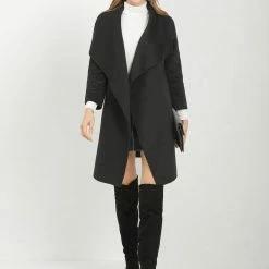 Allegra K Women's Elegant Shawl Collar Lapel Long Sleeve Belted Winter Wrap Coat With Pockets 32 Allegra K Women's Elegant Shawl Collar Lapel Long Sleeve Belted Winter Wrap Coat With Pockets