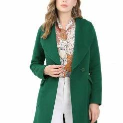 Allegra K Shawl Collar Overcoat With Pockets