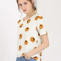 Allegra K Short-Sleeve Banana Printing Casual T-Shirt Women