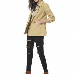 Allegra K Cotton Lightweight Utility Jacket