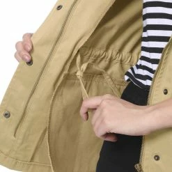 Allegra K Cotton Lightweight Utility Jacket