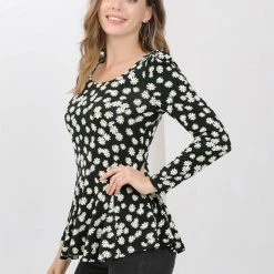 Allegra K 6507 Ladies Long Sleeves Scoop Neck Leopard Prints Peplum Shirt Women 71 Allegra K 6507 Ladies Long Sleeves Scoop Neck Leopard Prints Peplum Shirt Women