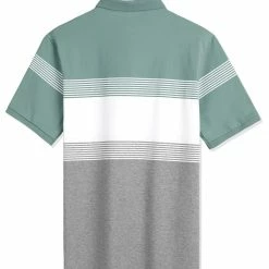 Allegra K Men's Tees Summer Regular Fit Color Block Striped Short Sleeve Golf Polo Shirts 15 Allegra K Men's Tees Summer Regular Fit Color Block Striped Short Sleeve Golf Polo Shirts