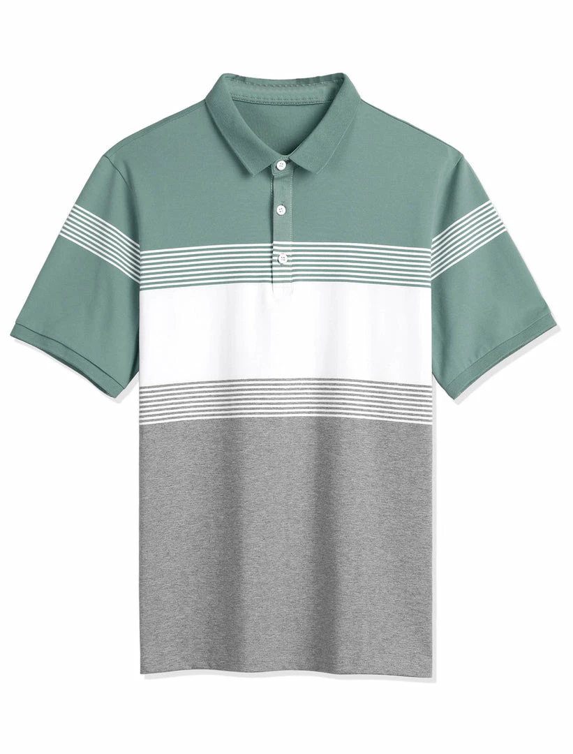 Allegra K Men's Tees Summer Regular Fit Color Block Striped Short Sleeve Golf Polo Shirts 4 Allegra K Men's Tees Summer Regular Fit Color Block Striped Short Sleeve Golf Polo Shirts