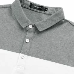 Allegra K Men Casual Summer Contrast Color Striped Slim Fit Polo Shirt