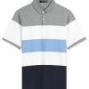 Allegra K Men Casual Summer Contrast Color Striped Slim Fit Polo Shirt