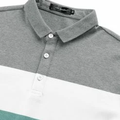 Allegra K Men Casual Summer Contrast Color Striped Slim Fit Polo Shirt