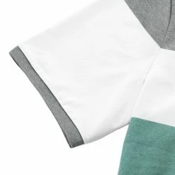 Allegra K Men Casual Summer Contrast Color Striped Slim Fit Polo Shirt