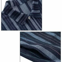 Allegra K Men's Striped Denim Jacket Button Down Jeans Trucker Jacket Outerwear