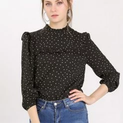 Allegra K Women's Ruffle Trim Polka Dots Blouse Long Sleeve Back Bow Tie Cute Top Shirt 57 Allegra K Women's Ruffle Trim Polka Dots Blouse Long Sleeve Back Bow Tie Cute Top Shirt