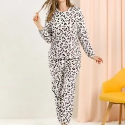Allegra K Winter Flannel Pajama Sets For Women Cute Printed Long Sleeve Nightwear Top And Pants Loungewear Soft Sleepwears 101 Allegra K Winter Flannel Pajama Sets For Women Cute Printed Long Sleeve Nightwear Top And Pants Loungewear Soft Sleepwears