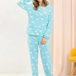Allegra K Winter Flannel Pajama Sets For Women Cute Printed Long Sleeve Nightwear Top And Pants Loungewear Soft Sleepwears 96 Allegra K Winter Flannel Pajama Sets For Women Cute Printed Long Sleeve Nightwear Top And Pants Loungewear Soft Sleepwears