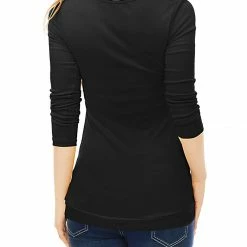 Women Allegra K Cowl Neck Long Sleeves Buttons Decor Ruched Top 102 Women Allegra K Cowl Neck Long Sleeves Buttons Decor Ruched Top