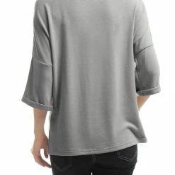 Allegra K Drop Shoulder 3/4 Sleeves Horse Print Loose Top 96 Allegra K Drop Shoulder 3/4 Sleeves Horse Print Loose Top