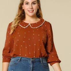 Allegra K Ruffle Peter Pan Collar Long Sleeve Sweet Casual Blouse 76 Allegra K Ruffle Peter Pan Collar Long Sleeve Sweet Casual Blouse