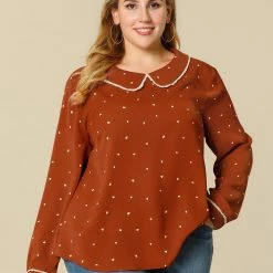 Allegra K Ruffle Peter Pan Collar Long Sleeve Sweet Casual Blouse 78 Allegra K Ruffle Peter Pan Collar Long Sleeve Sweet Casual Blouse